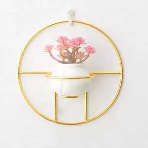 Pot de fleur succulente avec support en fer, plantation murale pour décor de chambre à coucher - Product Image 2