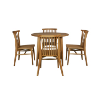 Chaises et table de salle à manger en teck massif traditionnel, minimalistes, écologiques, ensembles de meubles de jardin pour l'extérieur