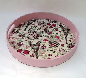 Lot de 3 plateaux de service ovales décoratifs en bois MDF imprimés personnalisés et écologiques pour le petit-déjeuner et le service alimentaire - Product Image 5