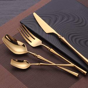 Brass <b>Spoon</b> & Fork Knife <b>Spoon</b> Long Handle Fork Wedding Brass Flatware <b>Gold</b> Cutlery for Restaurants Use - Product Image 5