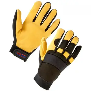 En iyi marka moda ürünleri mekanik deri kaplamalı iş eldiveni emniyet eldiveni çalışma koruyucu spor eldiven