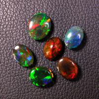 Opale éthiopienne noire, taille 12x15MM, multicolore, jeu sur le feu, opale, pierres précieuses en vrac, Cabochon ovale de qualité supérieure, opale éthiopienne noire