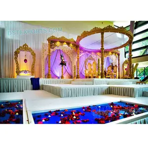 Conjunto de Mandap para Bodas Indias, Último Modelo, Impresionante, Tallado en Madera, Estilo Moderno Parisino, Impresionante Mandap de Madera para Bodas, Carolina del Norte - Product Image 1
