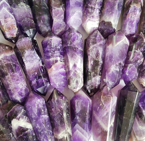 Torre de Cristal de Amatista de Doble Punta, Corazón de Turmalina Negra y Citrino, Piedra Preciosa Natural, Piedra Curativa, Proveedor Mayorista a Granel - Product Image 4