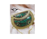 Sac à main en laiton multicolore pour l'été, motif à pois, perles, artisanat de qualité, pour femmes, diamètre 22 cm, couverture simple, meilleur design