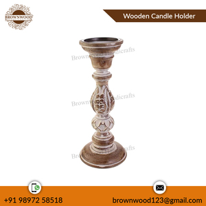 Lot de 3 bougeoirs décoratifs durables en bois de manguier massif Vente en gros de qualité supérieure pour vendeurs en ligne à prix abordable - Product Image 4