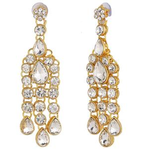 Crystal White in CZ Choker Neckalce Earrings Wedding Bridal <b>Indian</b> Antique Pearl Jewelry Set - Product Image 3