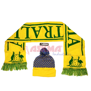Bufanda de punto larga estilo invierno logotipo personalizado para fanáticos del fútbol - Product Image 2