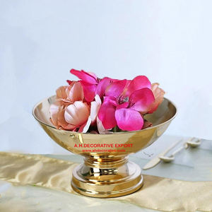 Cuenco de Metal decorativo para flores, cuenco galvanizado de Metal, dorado brillante, hecho a mano, precio bajo - Product Image 2