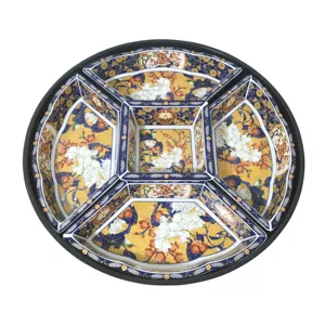 Lunar New Year Party Supplies Asian Style Rotating Tray Ceramic Plastic Lazy Susan