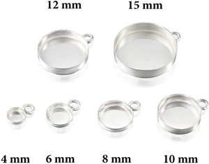 Top Quality 925 <b>Solid</b> Sterling <b>Silver</b> 13 MM Bezel Cup Cheap Lowest Price Plain Collet Blank Component Mountings Jewelry Making - Product Image 4