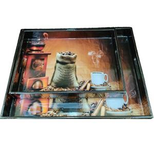 ถาดบริการไม้ทำด้วยมือทำจากโลหะทนทานพร้อมผิวเคลือบเงาทำจากเซรามิก0072ของขวัญแปลกใหม่ - Product Image 1