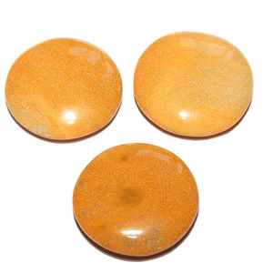 Pierres précieuses naturelles de jaspe jaune, pierres rondes pour la guérison - Product Image 1