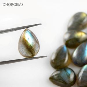 Labradorita-cabujones de Gema natural en forma de pera, cabujones de labradorita en forma de lágrima, al por mayor - Product Image 3