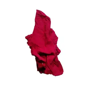 100% Cotton Rags Wholesale Price Industrial Fabric Cut Pieces Red Color Garment Scrap Textile Waste From Bangladesh