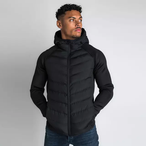 Veste matelassée de service OME pour hommes, couleur bleue, coupe ajustée, fermeture à glissière, tenue décontractée, grande taille, veste matelassée d'hiver chaude pour hommes - Product Image 3