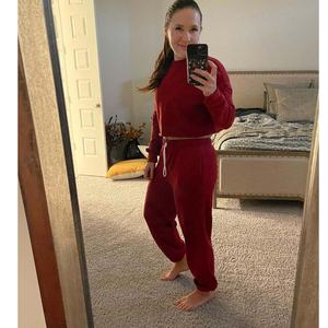 PIHA SPORTS Camiseta sin mangas de cuello redondo para mujer, de algodón grueso y forro polar, tejido elástico ecológico, cálida, de manga larga, para fiesta - Product Image 4