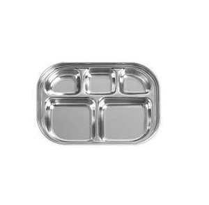 Stainless Steel Rectangular Divided <b>Dinner</b> <b>Tray</b> 5 Sections for Hotel Restaurant Use - Product Image 1