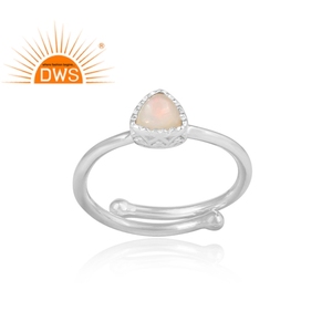 Bague de créateur en argent fin fait à la main, gros bijou, pierre précieuse éthiopienne naturelle, opale de feu, vente en gros - Product Image 2