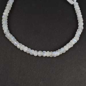 100% Natural Blue Fire Multi Fire IGI 4mm Rainbow Moonstone Rondelle cuentas facetadas hebra para la fabricación de joyas cuentas de piedra únicas - Product Image 2