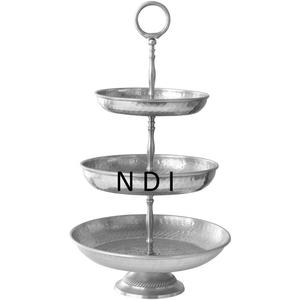 Décoration de fête de mariage de luxe utiliser la meilleure qualité 3 niveaux gâteau service gâteau support brillant finition pliant gâteau support - Product Image 2