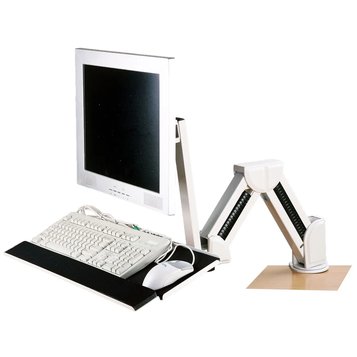 Desktop / Wall Mounting System LCD Monitor Arm with Keyboard Mounting Bracket Both LCD desktop installation and wall mount