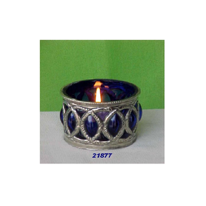 Votive en verre et laiton de forme de Haandi de style unique fait à la main - Product Image 1