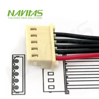 Cable Conector de 5 Pines, 2.54mm, Conductor de Cobre Estañado, Aislamiento/Carcasa de PVC, Conector JST XH Hembra, Cables Pre-crimpados, RoHS