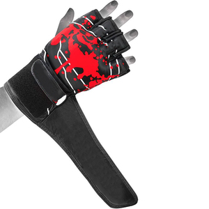 Guantes de MMA con logotipo personalizado de la mejor calidad, guantes de boxeo de medio dedo con palma abierta y cierre de encaje de cuero, excelente protección - Product Image 4