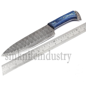 Custom Handmade Damascus Steel <b>Kitchen</b> Chef <b>Knife</b> Pakka Wood Handle <b>Knife</b> (Smk1583) - Product Image 5