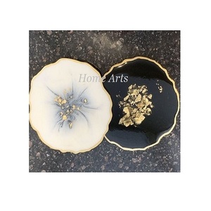 Set of 2 resin work <b>coaster</b> superior quality customized size and shape <b>glass</b> cup <b>coaster</b> set for home use - Product Image 1