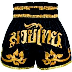 De UFC atleta competencia MMA caja de oro negro pantalones cortos Muay tailandés - Product Image 1