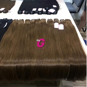 Paquet droit de trame osseuse de cuticule de cheveux humains vierges et Remy alignés pour perruques extension de tissage de cheveux teints - Product Image 3