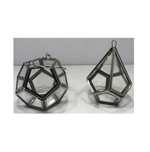 Lanterne suspendue en métal blanc, avec insertion de verre, lanterne pour bougies à thé - Product Image 2