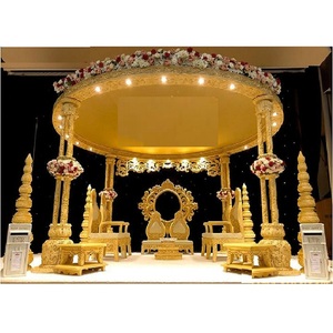 Gujarati traditionnel mariage Mandap décoration configuration meilleur vendeur mariage hindou en gros bois couleur fibre Mandap décoration royaume-uni - Product Image 1