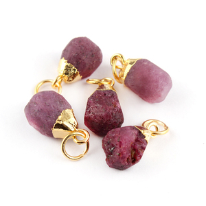 Connecteur rubis original en or 24k, connecteur pour fabrication de pendentif, à boucle unique, plaqué or, vente en gros, pièces - Product Image 4