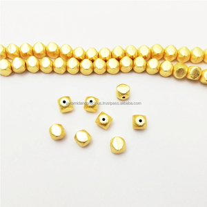 Fil de perles à facettes en cuivre plaqué or, 6mm, 1 pièce de bijoux - Product Image 2