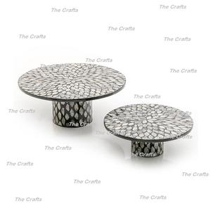 Juego de Dos Soportes Redondos para Pastel de Madera y Nácar de Diferentes Tamaños, Metal Ecológico, Calidad Superior, Precio Razonable - Product Image 5