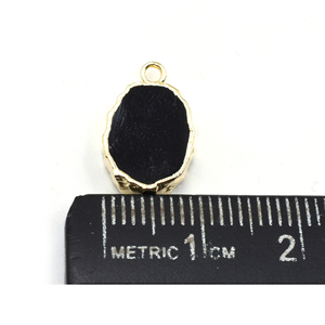 Colgante chapado en oro con forma ovalada, ónix negro de 14 a 16 MM - Product Image 4
