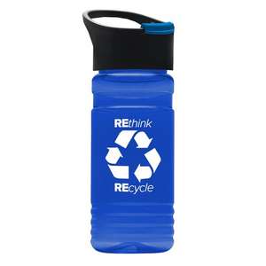 Fabriqué aux états-unis, 20 Oz, nouveauté Bouteille RPET en silicone avec couvercle Pop-Up, Sip, avec votre logo - Product Image 3