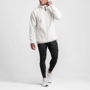 เสื้อฮู้ดผู้ชาย,เสื้อฮู้ดกีฬาผ้าโพลีเอสเตอร์ขนแกะมีซิปสีพื้น - Product Image 2