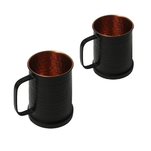 Taza de mula de Moscú de cobre de Color negro hecha a mano, taza para beber de forma redonda de tamaño personalizado para utensilios de cocina domésticos - Product Image 2