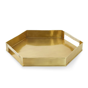 ถาดเสิร์ฟทรงสี่เหลี่ยมผืนผ้าทำจากทองเหลืองโบราณ - Product Image 2