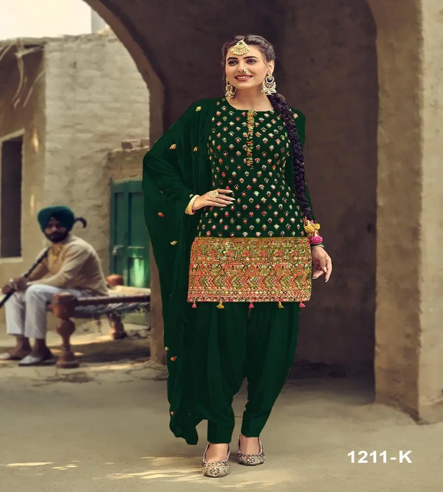 Designer Patiyala Anzüge für Frauen Baumwolle Salwar Kameez Neueste Punjabi Anzug Kleid
