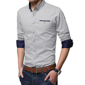 <b>Men</b> Wear Cotton Long Sleeves <b>Shirt</b> Office Wear Formal Casual <b>Shirts</b> Custom Color Print Pattern <b>Silk</b> / Cotton Full Sleeve Length Garment - Product Image 4