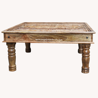 Table basse contemporain en bois sculpté à la main, grande carrée, pour maison, salon, meubles indiens, vente en gros