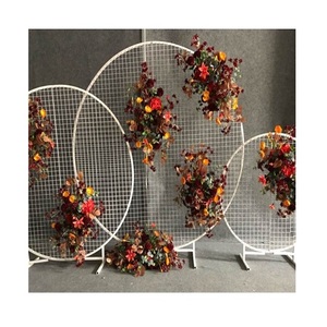 Fondo de decoración de flores artificiales de color blanco hierro último diseño telón de fondo para uso de fiesta de cumpleaños de boda - Product Image 3