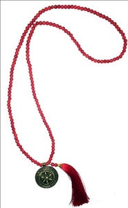 Venta al por mayor cuentas borla collar con colgante de perlas de vidrio de 6mm borla collar oración grano turquesa Mala collar - Product Image 2