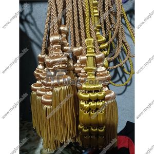 Guirnalda de Cuentas de Madera Estilo Rústico con Borlas para Decoración Campestre, Cuentas de Oración, Venta al por Mayor, Listo para la Venta - Product Image 1