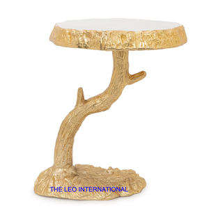 Exhibidor de Pasteles de Dos Niveles de Mármol con Acabado Dorado en Aluminio de Lujo para Bodas, Cumpleaños y Decoración de Repostería - Product Image 6